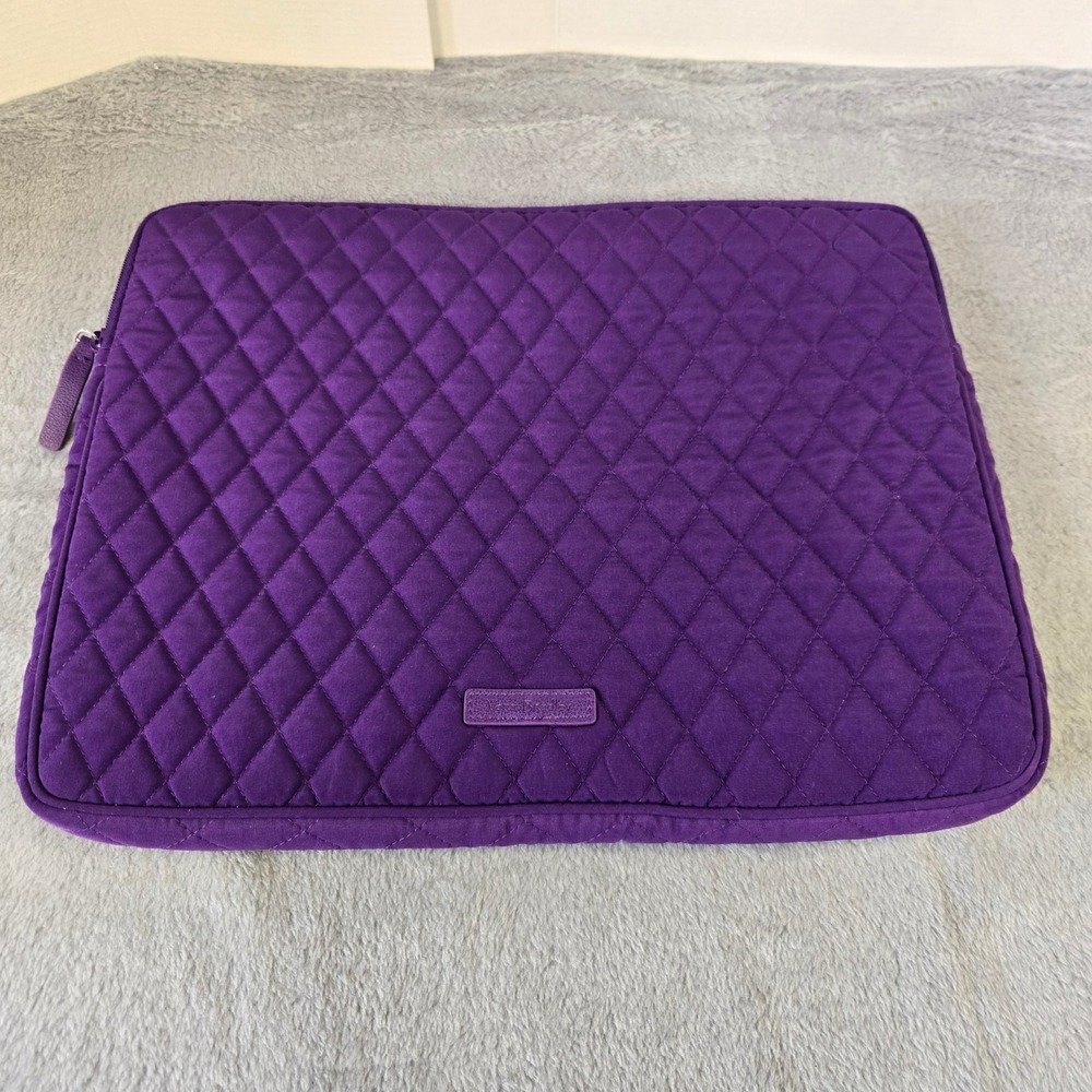 Vera Bradley Purple Quilted Laptop Sleeve Case Padded Zip Cover 14 Inch